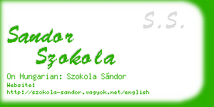 sandor szokola business card