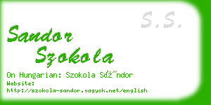 sandor szokola business card